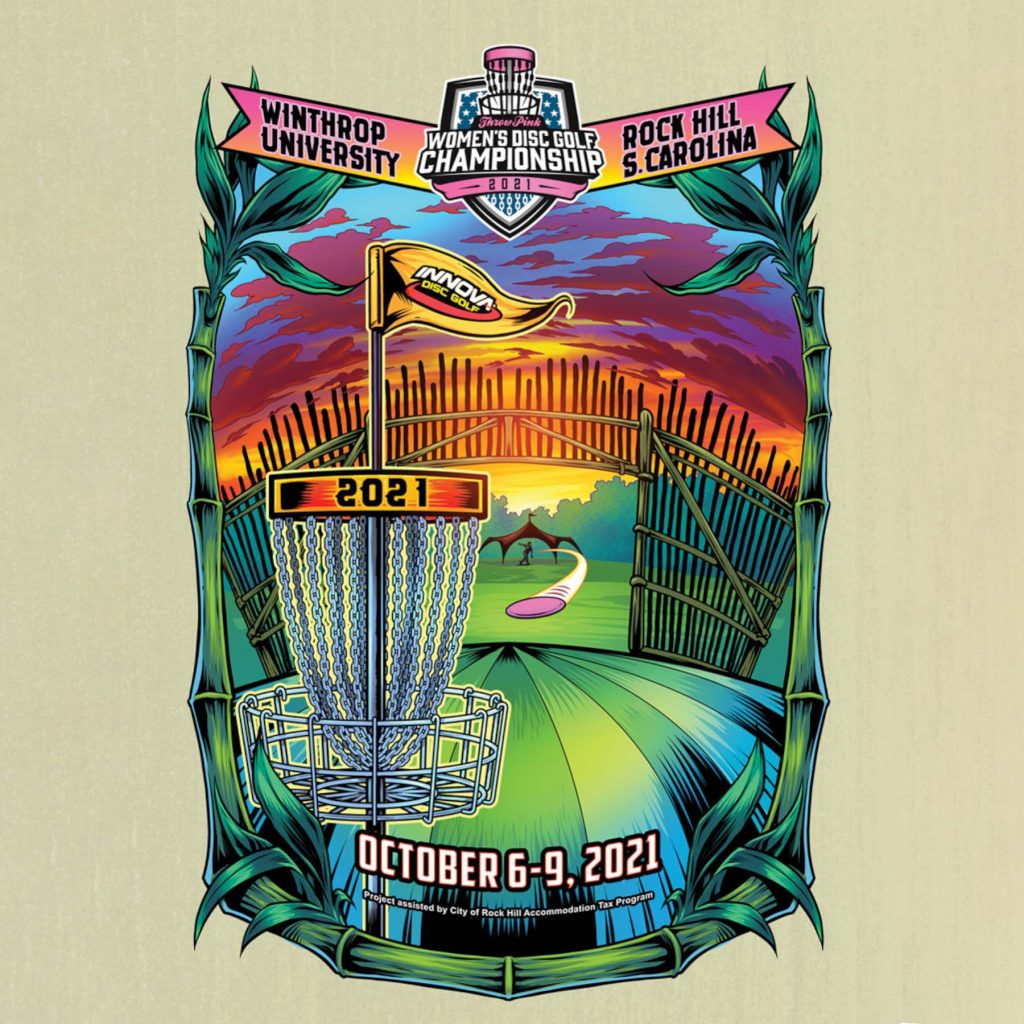 2021 Throw Pink Womens Disc Golf Championship poster